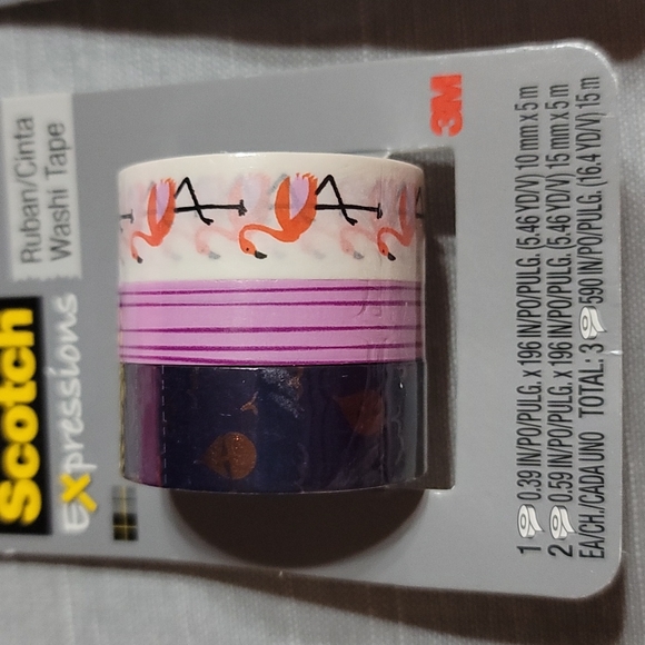 (3) New Packages of Scotch Expressions Decorative Washi Tape - Picture 2 of 5